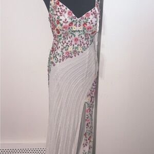 Floral Embellished White Dress